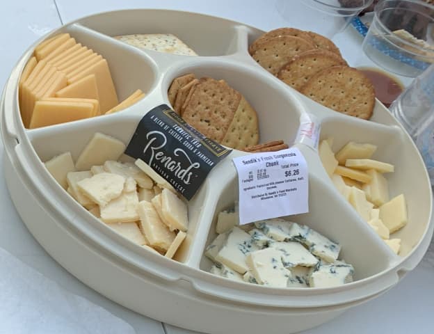 Selection of cheeses and crackers