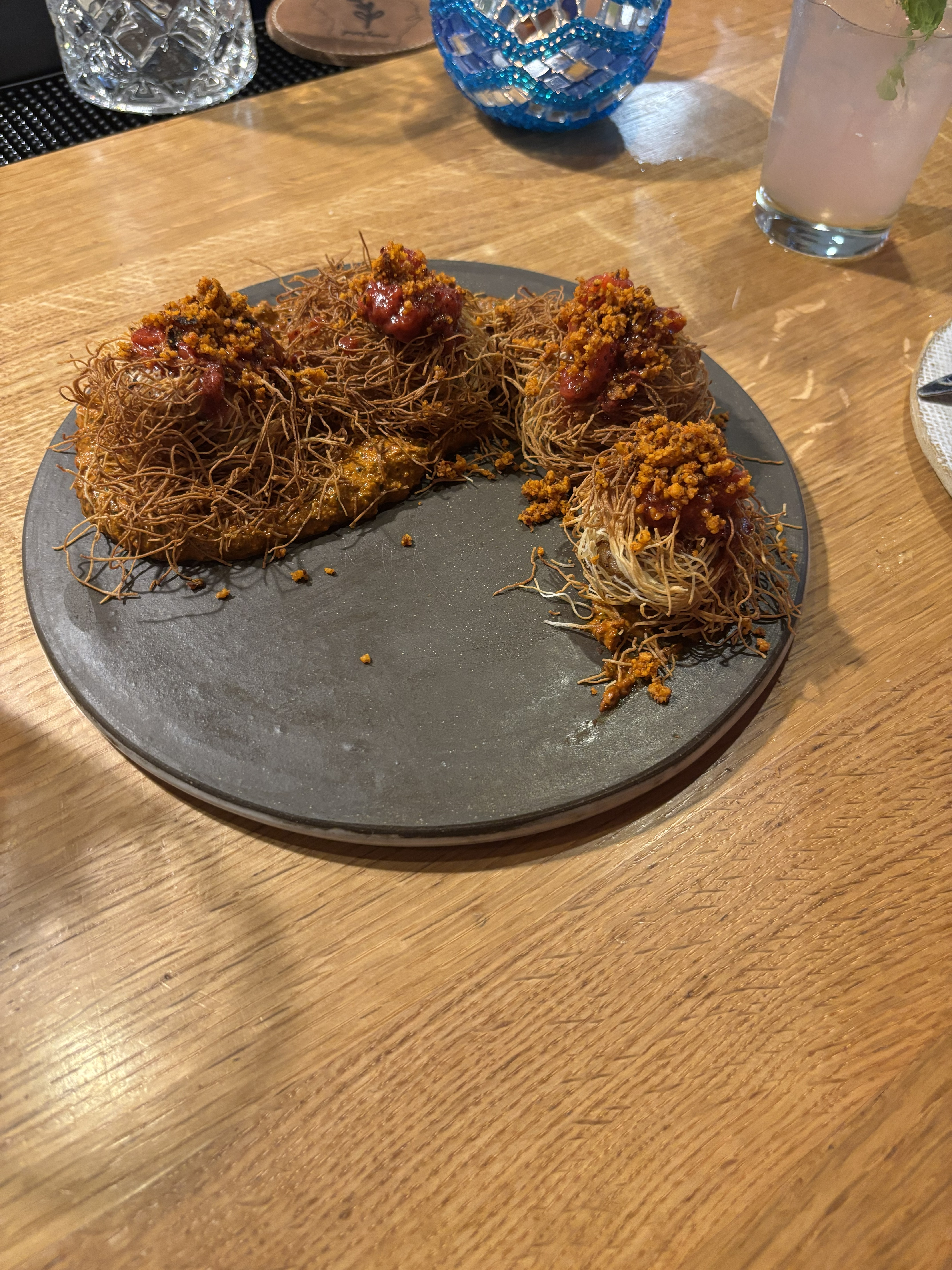 Crispy Phyllo Wrapped Scallops at Purslane