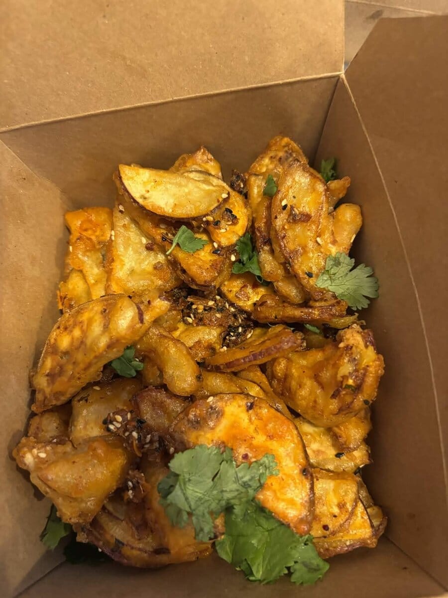 Tempura sweet potato and squash